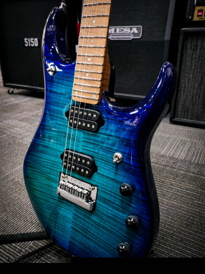 Store Special Product - Ernie Ball Music Man - John Petrucci JP15 Electric Guitar - Cerulean Blue